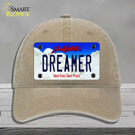 Dreamer South Dakota Novelty License Plate Hat Unconstructed Cotton / Khaki