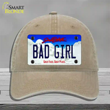 Bad Girl South Dakota Novelty License Plate Hat Unconstructed Cotton / Khaki