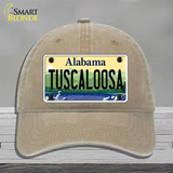 Tuscaloosa Alabama Novelty License Plate Hat Unconstructed Cotton / Khaki