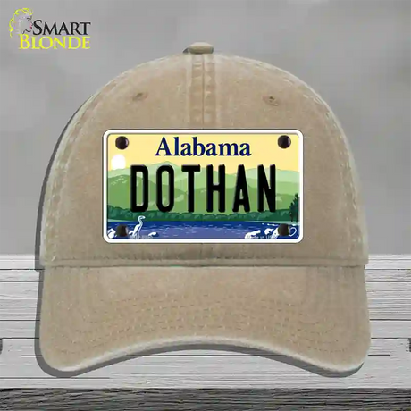 Dothan Alabama Novelty License Plate Hat Unconstructed Cotton / Khaki