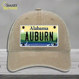 Auburn Alabama Novelty License Plate Hat Unconstructed Cotton / Khaki