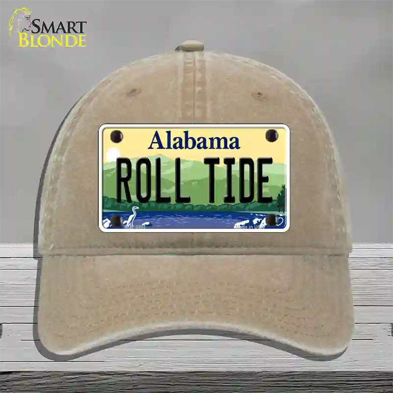 Roll Tide Alabama Novelty License Plate Hat Unconstructed Cotton / Khaki