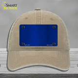 Blue Metallic Solid Novelty License Plate Hat Unconstructed Cotton / Khaki