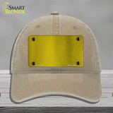 Yellow Metallic Solid Novelty License Plate Hat Unconstructed Cotton / Khaki