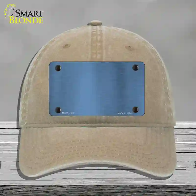 Light Blue Metallic Solid Novelty License Plate Hat Unconstructed Cotton / Khaki