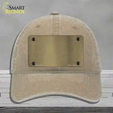 Gold Metallic Solid Novelty License Plate Hat Unconstructed Cotton / Khaki