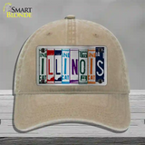 Illinois License Plate Art Novelty License Plate Hat Unconstructed Cotton / Khaki