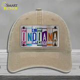 Indiana License Plate Art Novelty License Plate Hat Unconstructed Cotton / Khaki