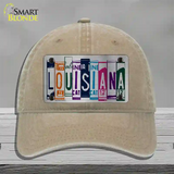 Louisiana License Plate Art Novelty License Plate Hat Unconstructed Cotton / Khaki