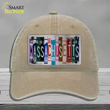 Massachusetts License Plate Art Novelty License Plate Hat Unconstructed Cotton / Khaki