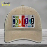 Montana License Plate Art Novelty License Plate Hat Unconstructed Cotton / Khaki