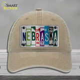 Nebraska License Plate Art Novelty License Plate Hat Unconstructed Cotton / Khaki