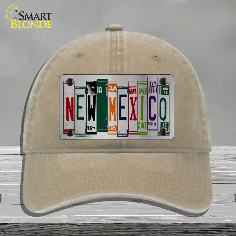 New Mexico License Plate Art Novelty License Plate Hat Unconstructed Cotton / Khaki