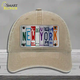 New York License Plate Art Novelty License Plate Hat Unconstructed Cotton / Khaki