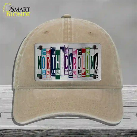 North Carolina License Plate Art Novelty License Plate Hat Unconstructed Cotton / Khaki