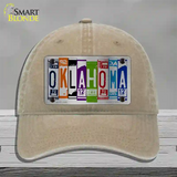 Oklahoma License Plate Art Novelty License Plate Hat Unconstructed Cotton / Khaki