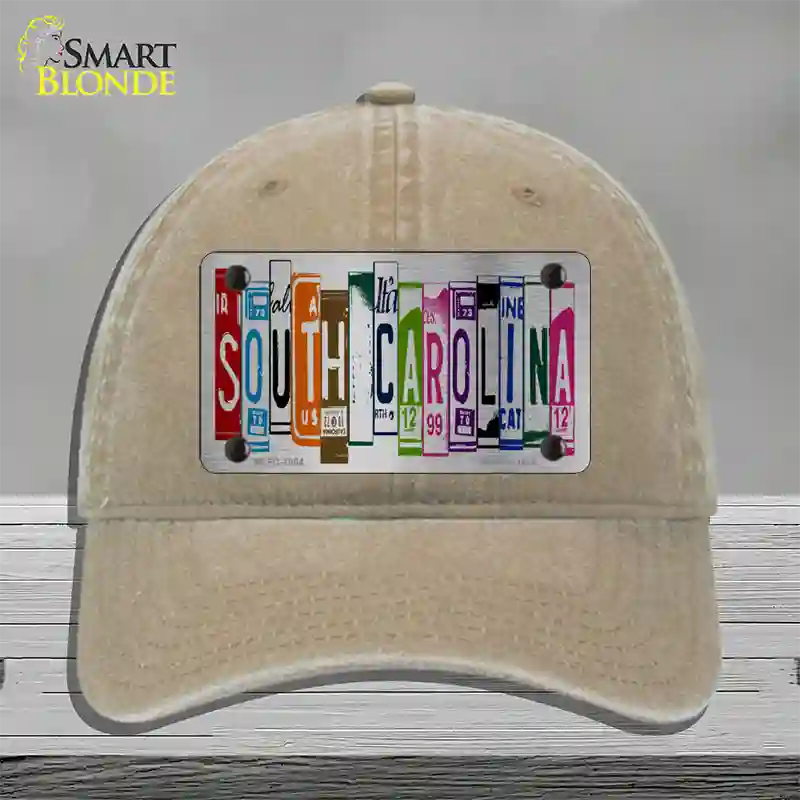 South Carolina License Plate Art Novelty License Plate Hat Unconstructed Cotton / Khaki