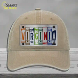 Virginia License Plate Art Novelty License Plate Hat Unconstructed Cotton / Khaki