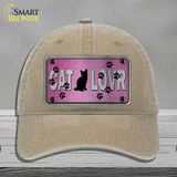 Cat Lover Pink Brushed Chrome Novelty License Plate Hat Tag Unconstructed Cotton / Khaki