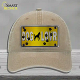 Dog Lover Yellow Brushed Chrome Novelty License Plate Hat Tag Unconstructed Cotton / Khaki