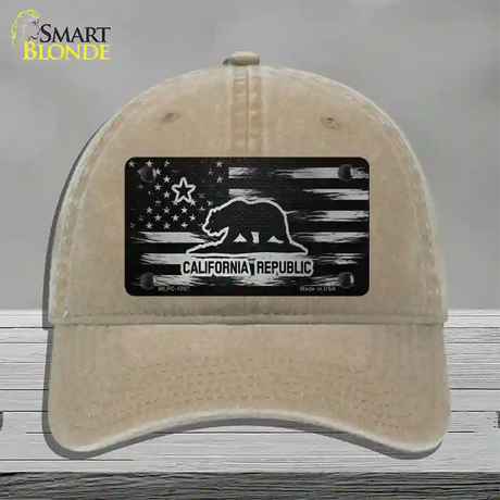 California Carbon Fiber Novelty License Plate Hat Unconstructed Cotton / Khaki