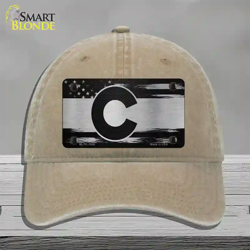 Colorado Carbon Fiber Novelty License Plate Hat Unconstructed Cotton / Khaki