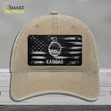 Kansas Carbon Fiber Novelty License Plate Hat Unconstructed Cotton / Khaki