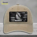 Oklahoma Carbon Fiber Novelty License Plate Hat Unconstructed Cotton / Khaki