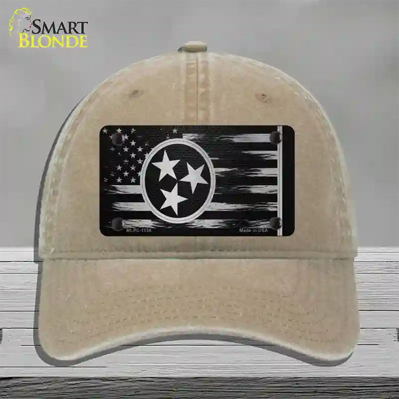 Tennessee Carbon Fiber Novelty License Plate Hat Unconstructed Cotton / Khaki