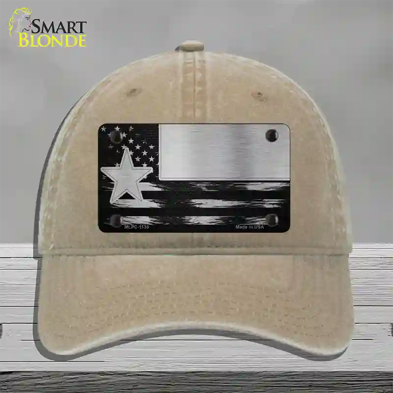 Texas Carbon Fiber Novelty License Plate Hat Unconstructed Cotton / Khaki