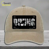 Diving Brushed Chrome Novelty License Plate Hat Unconstructed Cotton / Khaki