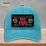 Big Dogs Black Novelty License Plate Hat Unconstructed Cotton / Lake Blue