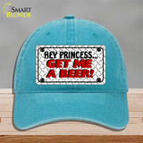 Get Me a Beer Novelty License Plate Hat Unconstructed Cotton / Lake Blue