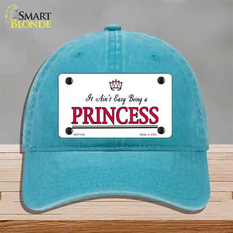 Easy Being A Princess Novelty License Plate Hat Unconstructed Cotton / Lake Blue