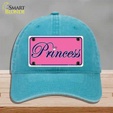 Pink Princess Tiara Novelty License Plate Hat Unconstructed Cotton / Lake Blue