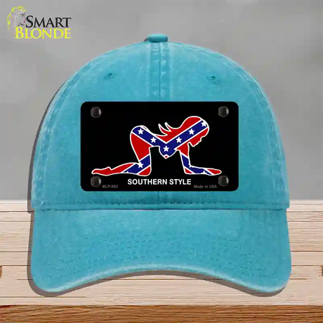 Southern Style Sexy Novelty License Plate Hat Unconstructed Cotton / Lake Blue