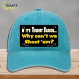 Why Cant We Shoot Em Novelty License Plate Hat Unconstructed Cotton / Lake Blue