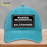 Wanted Meaningful Overnight Relationship Novelty License Plate Hat Unconstructed Cotton / Lake Blue