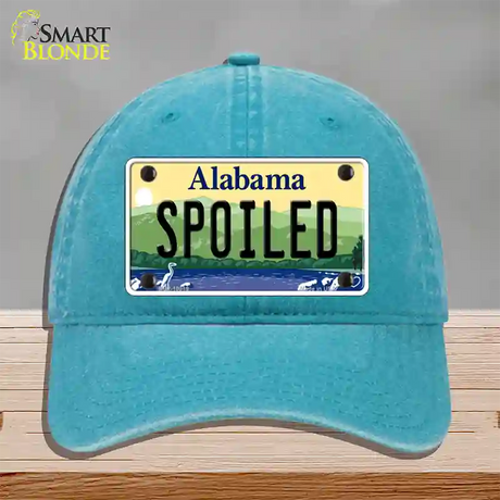 Spoiled Alabama Novelty License Plate Hat Unconstructed Cotton / Lake Blue