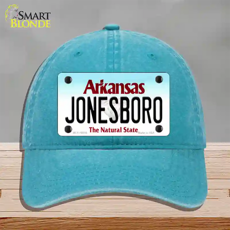 Jonesboro Arkansas Novelty License Plate Hat Unconstructed Cotton / Lake Blue