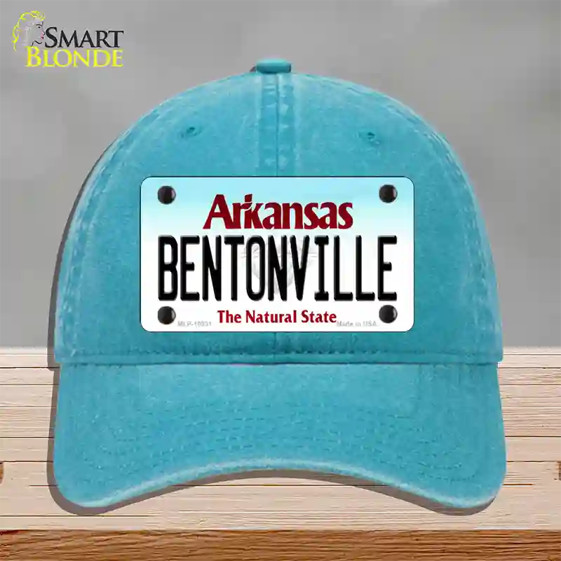 Bentonville Arkansas Novelty License Plate Hat Unconstructed Cotton / Lake Blue