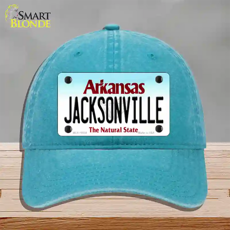 Jacksonville Arkansas Novelty License Plate Hat Unconstructed Cotton / Lake Blue