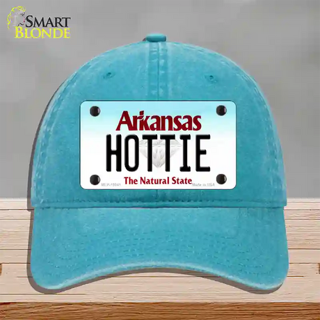 Hottie Arkansas Novelty License Plate Hat Unconstructed Cotton / Lake Blue