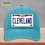 Cleveland Ohio Novelty License Plate Hat Unconstructed Cotton / Lake Blue