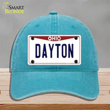 Dayton Ohio Novelty License Plate Hat Unconstructed Cotton / Lake Blue