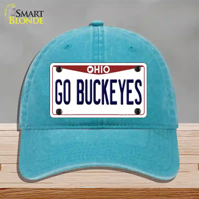 Go Buckeyes Ohio Novelty License Plate Hat Unconstructed Cotton / Lake Blue