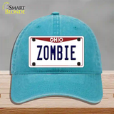 Zombie Ohio Novelty License Plate Hat Unconstructed Cotton / Lake Blue