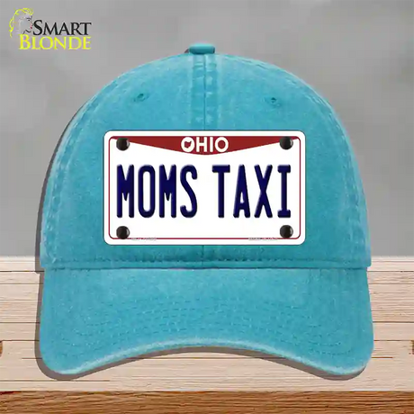 Moms Taxi Ohio Novelty License Plate Hat Unconstructed Cotton / Lake Blue