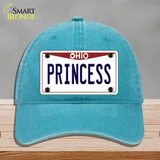 Princess Ohio Novelty License Plate Hat Unconstructed Cotton / Lake Blue