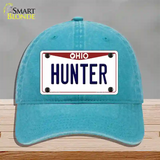 Hunter Ohio Novelty License Plate Hat Unconstructed Cotton / Lake Blue